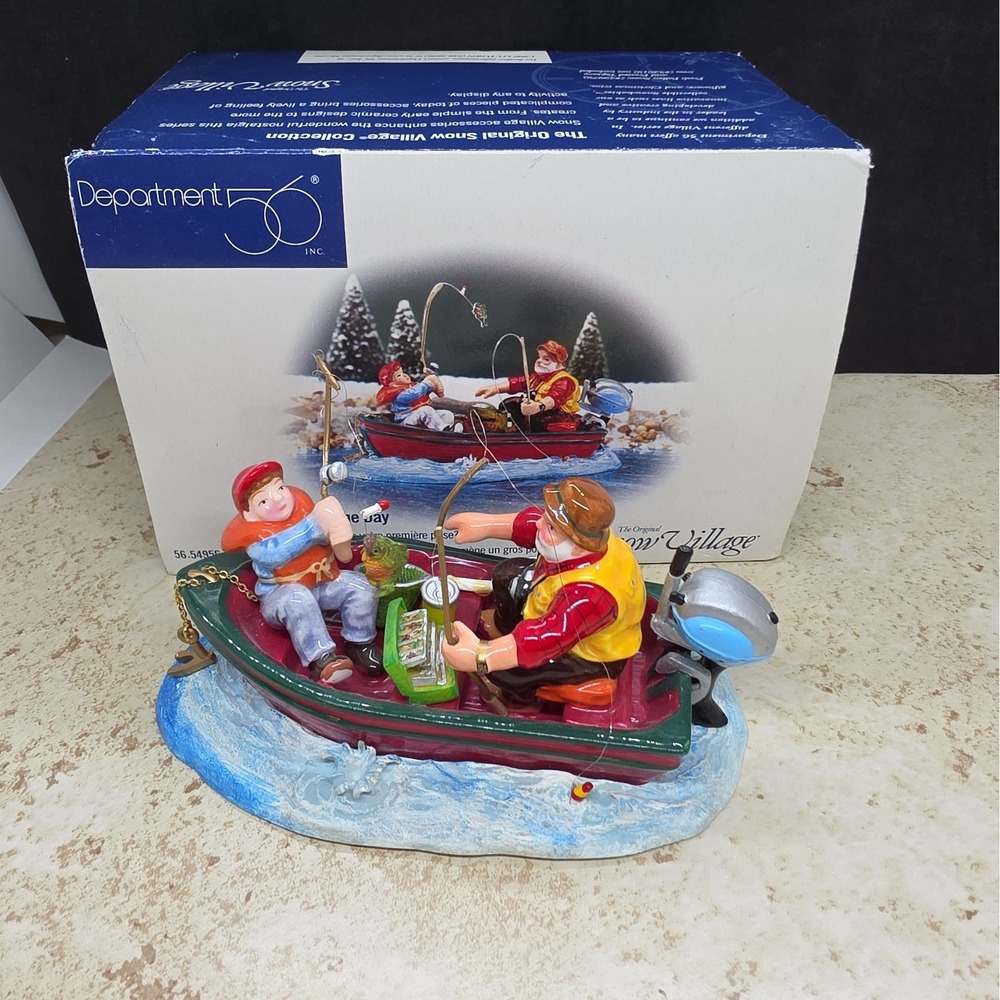 Department 56 Snow Village - The Catch Of The Day (Fishing)  (1998) #54956
